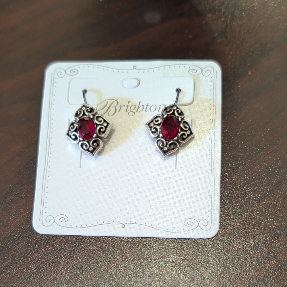 Brighton Silver Necklace Set with Deep Red Accents - Picture 5 of 8